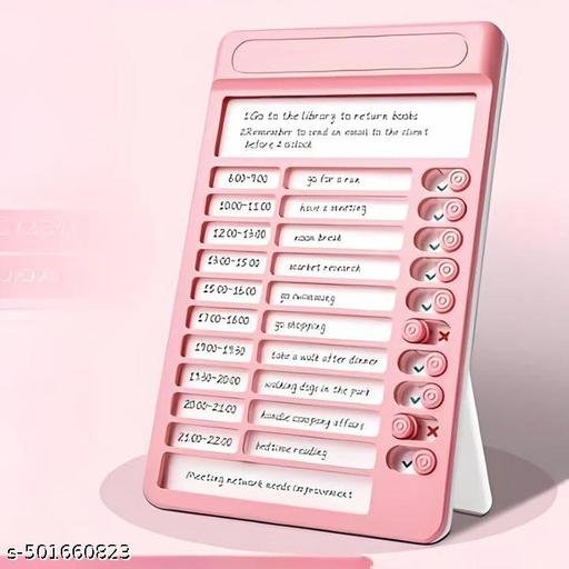 Cute Habit/Schedule Tracker Portable Self-Discipline Chores Chart Daily Checklist Board with 15 Pcs Blank Paper Sliding Morning Routine Chart Planning Boards Reminder Chart for Home School Office (1ps/Pink) - Image 3