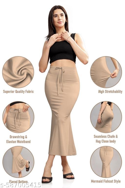 Women Fishcut Lycra Blend Saree Shapewear & Petticoat