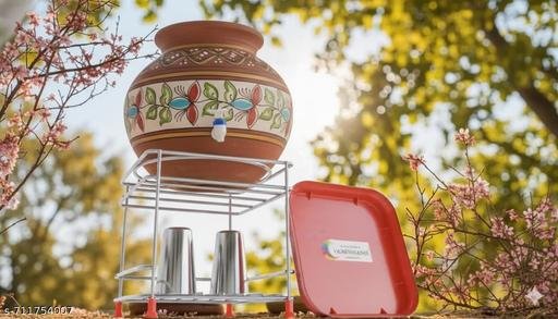 Premium Stainless Steel Matka Stand with Glass Holder | Rust Resistant