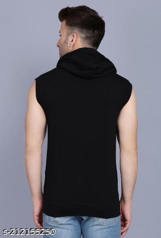 F Gallery Men's Solid Open-Front Black Sweatshirts - Image 4