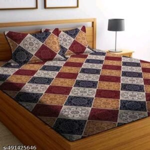 Choco Pure Cotton Feel King Size 90x100 With King Size Pillow Covers  18x28