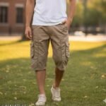 Men's Comfortable 3/4 Length Cargo Shorts