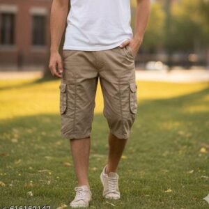 Men's Comfortable 3/4 Length Cargo Shorts
