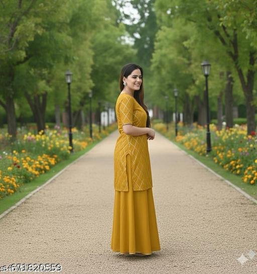 विदुषा कुर्ती पँट सेट डुपट्ट्यासह महिलांसाठी - Image 4
