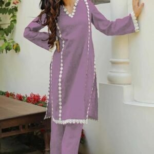 Trendy Rayon Lase Work Kurta Set For Women