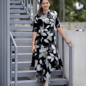 Trendy Purple Floral Printed Rayon Kurta with Pants Set for Women | Stylish High-Low Kurti Design | Comfortable Daily & Festive Wear Outfit