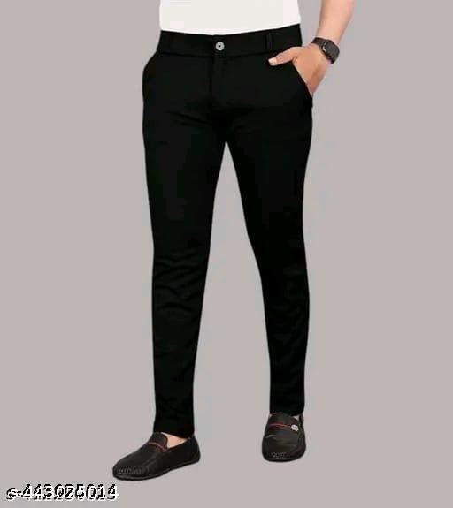 Black Pants for men|Black track pants for men|Black Single button track pants for men|Pants for men|Black comfortable pants for men|Black stretchable pants for men - Image 3