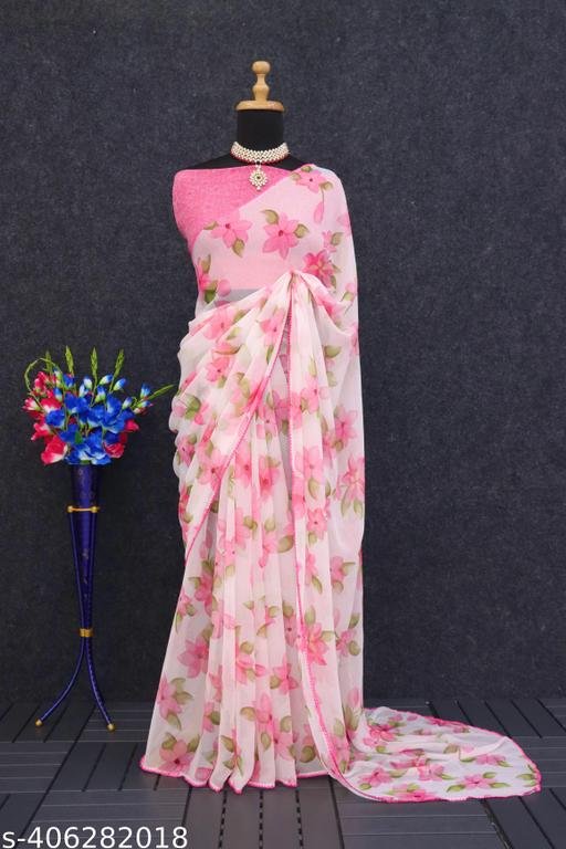 FLOWER DESIGNER SAREE - Image 4