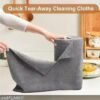 Microfiber Cleaning Cloth Roll 25x25CM – 20PCS Reusable Tear-Away Towels | Lint-Free, Super Absorbent & Durable Cleaning Rags | Multipurpose Washable Wipes for Kitchen, Car, Garage, Bathroom, Glass & Home Surfaces (Multicolor)"(cleaning cloth roll/kitchen napkin)(20 pack)