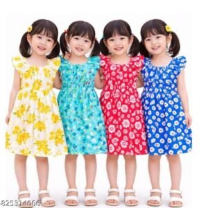 baby girl cotton frock jhabla printed dresses combo pack of 4