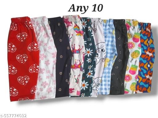 Kids Girls & Boys 100%pure cotton Printed Pant combo (pack of 10)