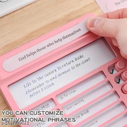 Cute Habit/Schedule Tracker Portable Self-Discipline Chores Chart Daily Checklist Board with 15 Pcs Blank Paper Sliding Morning Routine Chart Planning Boards Reminder Chart for Home School Office (1ps/Pink) - Image 4