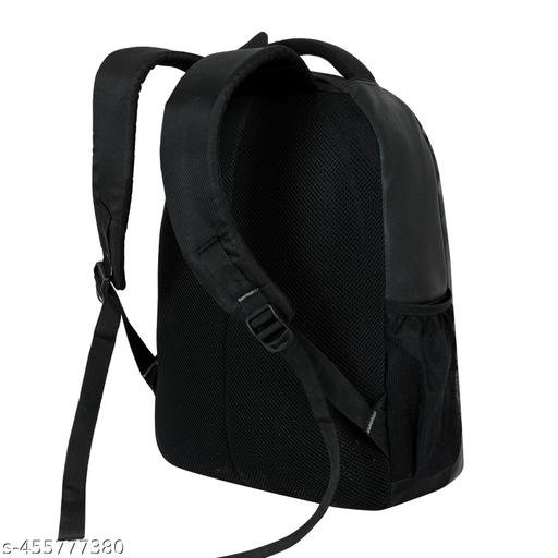 Size: M (15-30L) Trendy Boys School Bag Black PU Leather Bagpack For Women 15.6" Laptop Backpacks For Men Office College & Travel - Image 3