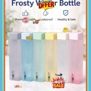 6 Pcs Frosty Water Bottle Set | Leakproof Plastic Fridge Bottle | Multicolor Square Water Bottle | Kitchen & Office Water Bottles Set | 1000 ml Bottle