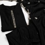Women's cotton silk embroidery work with less kurta pant with dupatta set | Embroidery kurta pant & full work dupatta set