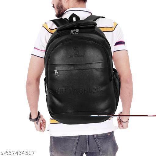 Combo Leather Bag Combo Sling Latest Leather Fashionate Black School Bags Laptop Backpack Waterproof PU Leather Backpacks for Men Women Boys & Girls Backpack - Image 3