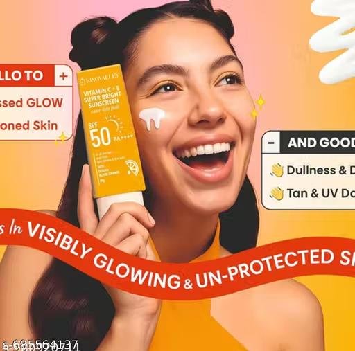 KingValley Super Bright Sunscreen SPF 50 | Dewy Finish | For All Skin Types | 50g - Image 3