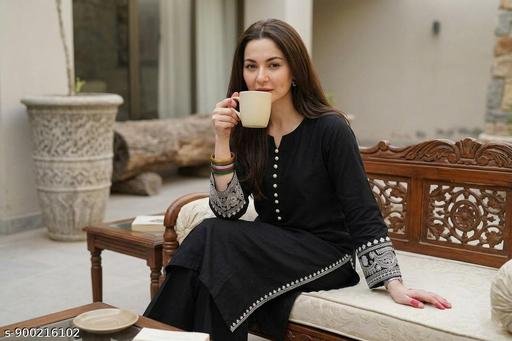 WOMENS RAYON EMBROIDERY PAKISTANI KURTA AND PALAZZO SET - Image 5