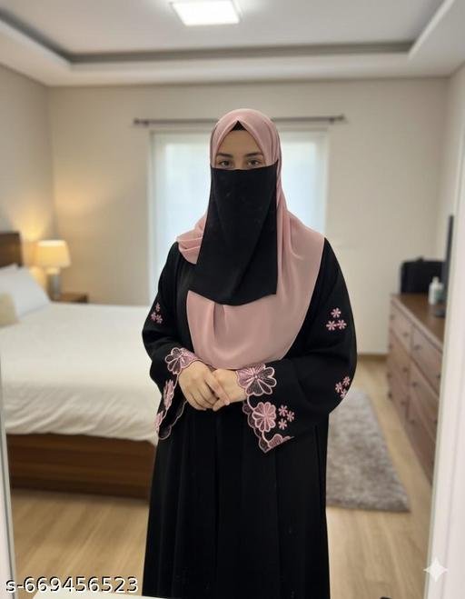 New elegant trendy Abaya burqa nakab for women and girl's best quality Firdous premium quality febric without shwal - Image 4