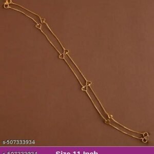 Kunjus Gold Plated Anklets for Women Pack of 2