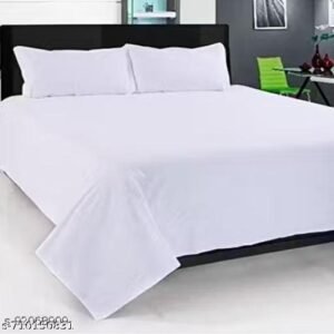 Double bed plain bedshwwt with two Pillow covers