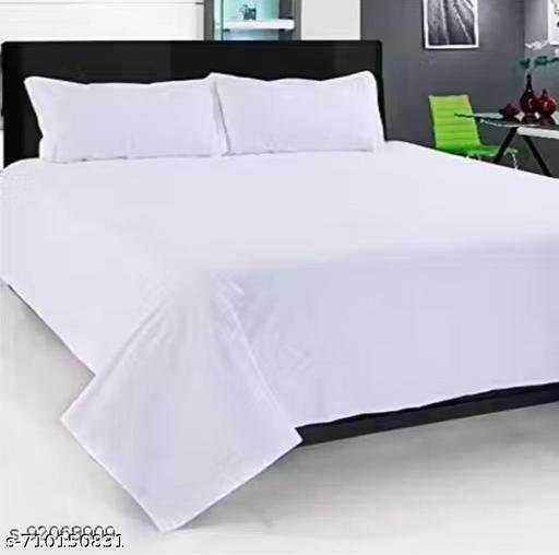 Double bed plain bedshwwt with two Pillow covers