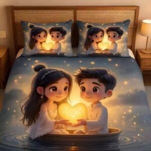 THE BALA JI CREATION 90X100 DOUBLE KING HEAVY GLCE COTTON VERY BEAUTIFULL WITH TWO WONDERFULL PILLOW COVERS