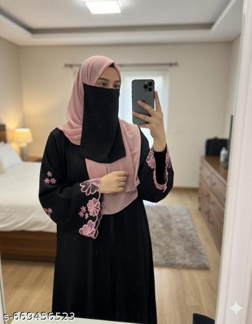 New elegant trendy Abaya burqa nakab for women and girl's best quality Firdous premium quality febric without shwal - Image 3