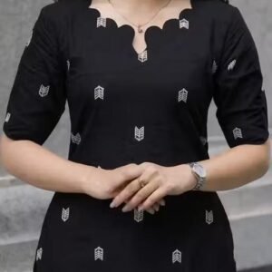 Elegant Wine Cotton Printed Kurti Women