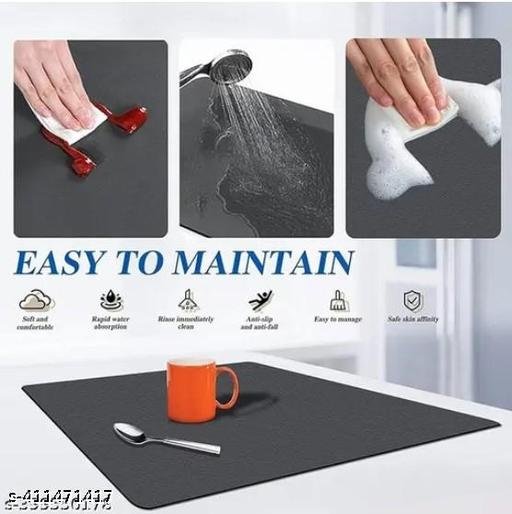 Silicone Dish Drying Mat for Kitchen | Water Absorbent Mat | Kitchen Mat for Wet Utensils | Dish Drying Mat | Water Absorbent mats for Kitchen Items (40 x 60 CM) - Image 4