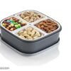 Dry Fruit Box Chocklate box 4 IN 1 Stylish Multipurpose Dry Fruit Box, Candy Box, Achar Box, Traditional Box 1 Piece Spice Set (Plastic, Grey)