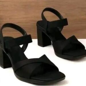 Amore Fashions Black k Elegance Block Heel Sandals for Women | Cushioned Comfort & Chic Party Wear