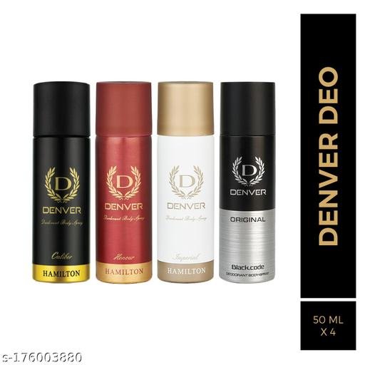 Black Code,Caliber,Honour & Imperial Nano Travel Size Pack Deo Perfume Body Spray - For Men (50ml X 4 )
