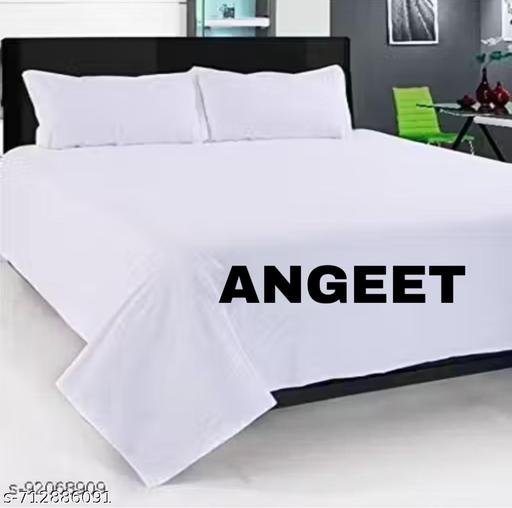 Double bed plain bedsheet with two Pillow covers
