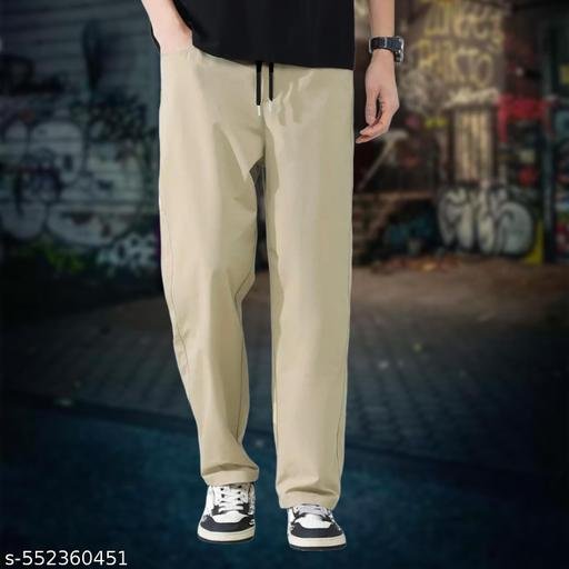 Men's Straight Fit Joggers | Stretchable Poly-Blend Twill Trousers with Side & Back Pockets | Casual Track pants for Gym, Running & Leisure - Image 3