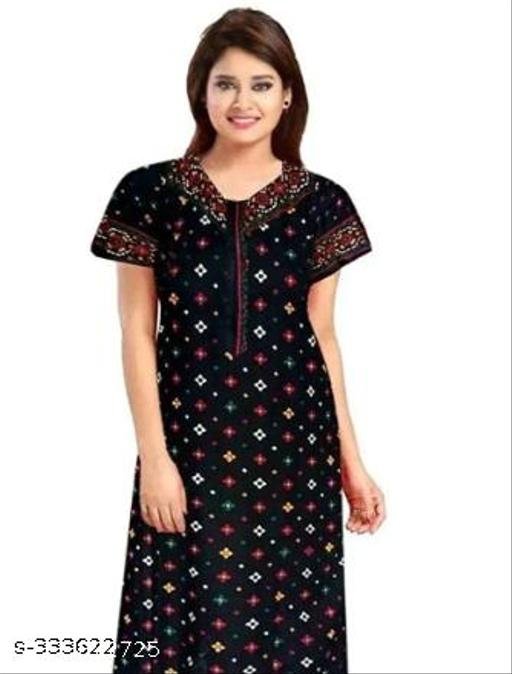 Women Cotton Printed Maxi Kaftan Nightdress Nighty s-266111383 - Image 3