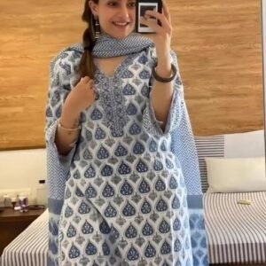 Vidusha printed soft cotton kurti set for women's.