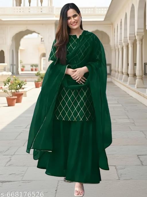 Vidusha Kurti Pant Set With Dupatta For Women's