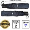 3 fold Black Silver Coating Premium quality umbrella for regular use. Easy to Carry. (Pack of 2)