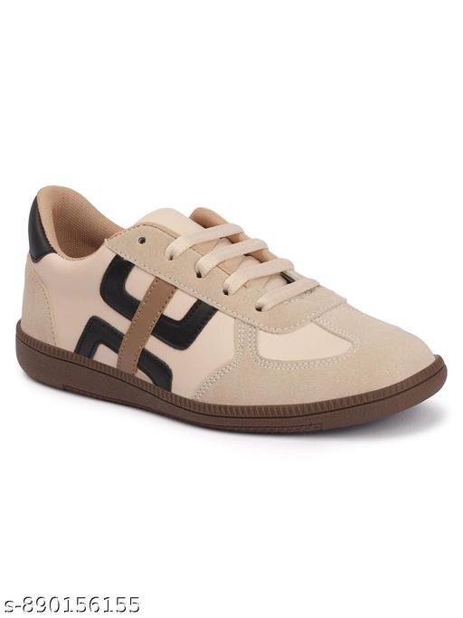 Women Stylish Casual Sneakers | Lace-Up Comfortable Daily Wear Shoes | Trendy Flat Sneakers for Girls - Image 3