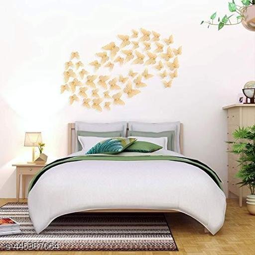 12pcs 3D Home Decor Butterfly with Sticking Pad (Shimmer Golden, Set of 12) - Image 3