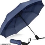 Portable Auto Travel Umbrella - Windproof for Rain, Strong for Wind, Auto Open/Close Button, Perfect Car Umbrella for Men & Women (Blue)