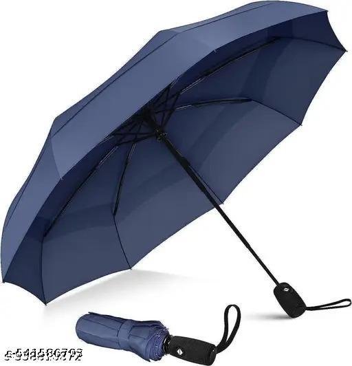 Portable Auto Travel Umbrella - Windproof for Rain, Strong for Wind, Auto Open/Close Button, Perfect Car Umbrella for Men & Women (Blue)