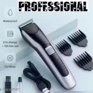 538 Rechargeable Trimmer for MEN/WOMEN Fully Waterproof Trimmer |BAAL KATNE KI MACHINE| 60 min Runtime 5 Length Settings (Grey, Black)