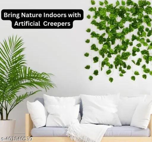 (7 Feet) (Set of 5 String) 30 Leave in one String Artificial Garlands Money Plant Hanging Leaves Greenery Vine Creeper Plants for Home Decor Main Door Wall, Balcony, Office, Decoration Party & Festival Craft - Image 5