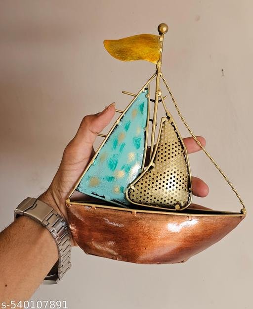 Moonshine Boat for Table Decor, Decorative Iron Boat showpiece for Living Room - Image 5