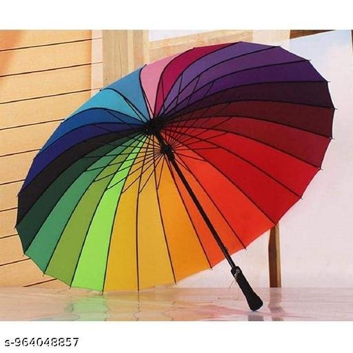 Multicolor Rainbow Umbrella Automatic Open Heavy Duty Windproof Waterproof Large Size Strong Straight - Image 4
