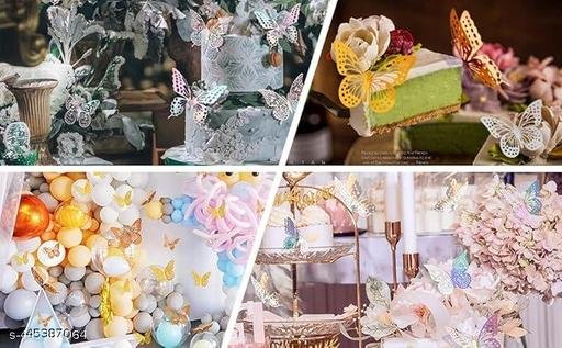 12pcs 3D Home Decor Butterfly with Sticking Pad (Shimmer Golden, Set of 12) - Image 4