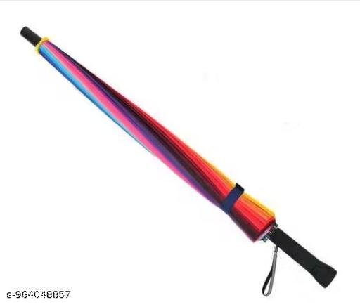 Multicolor Rainbow Umbrella Automatic Open Heavy Duty Windproof Waterproof Large Size Strong Straight - Image 3