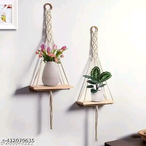 Home Decors Macrame Wall Hanging Shelf (Pack Of 02) - Image 4